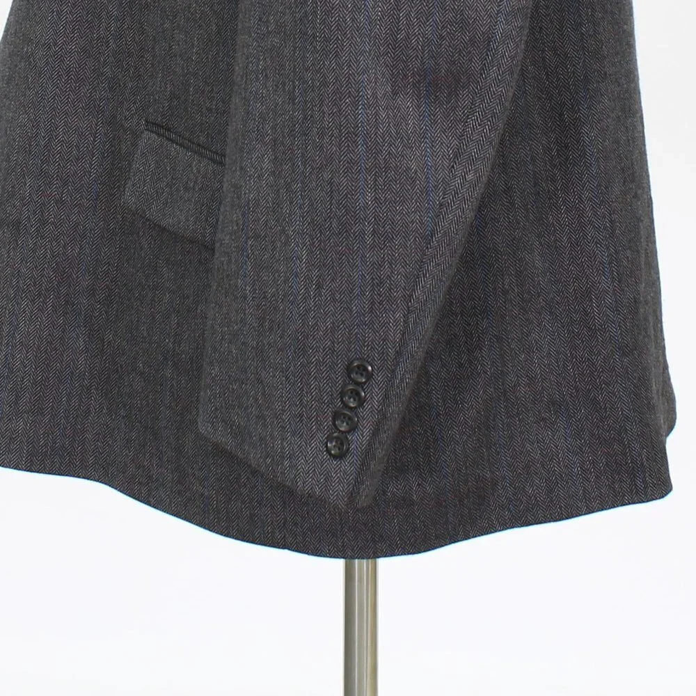 Joseph & Feiss 48R Gray Check 2-Button Sport Coat Blazer Jacket O202